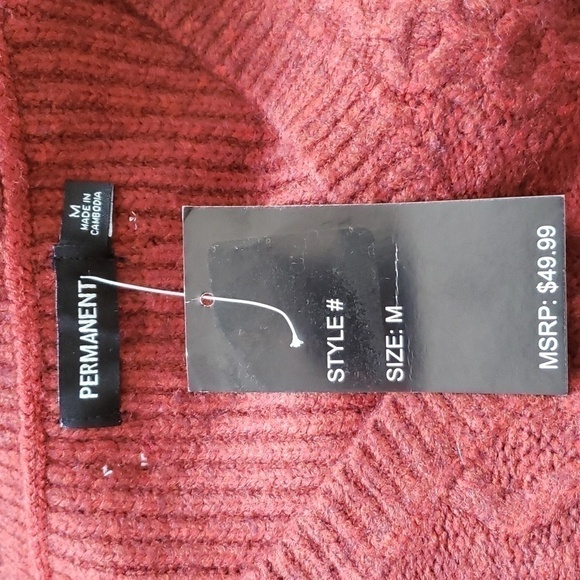 Permanent Cable Knit Sweater Dress Cotton Blend Size M - Picture 10 of 10